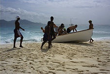 they had to wait another big wave to float the boat again